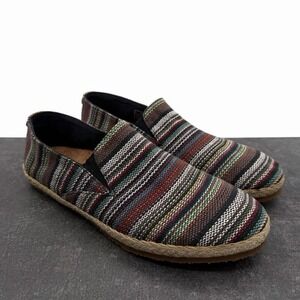 Patara Woodland Seeker Mens US 10 Striped Woven Fabric Slip-On Shoes Cork Insole